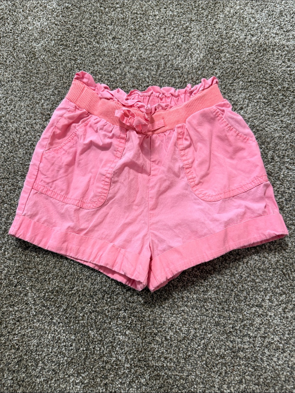 GAP Pink Paperbag-Waist Girls' Shorts with Front Pockets